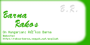 barna rakos business card